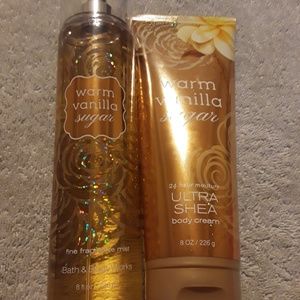 Bath & Body Works warm vanilla sugar lotion and bo